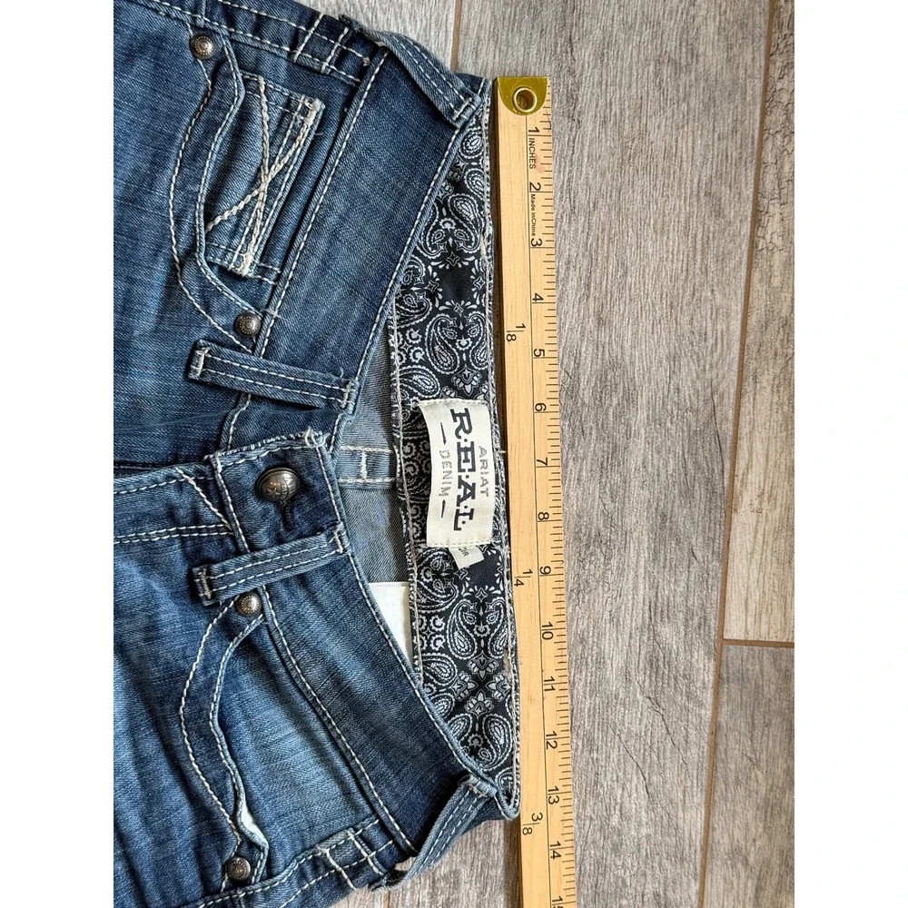 Ariat REAL Denim Straight Leg Jeans 26 26R Rainstorm Icon Mid Rise Western Jean